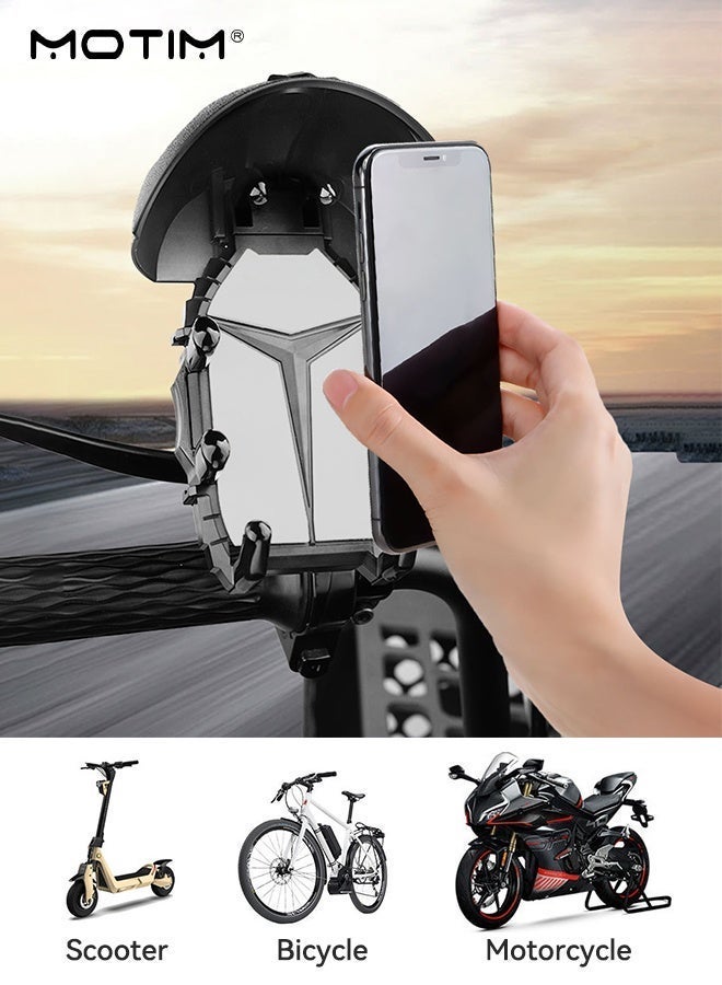 Motim Phone Holder for Bike and Motorcycle, Shock-absorbing Waterproof Phone Mount with Sunshade for 4.7 inch-7.2 inch Phones  iPhone, Samsung and other Phones - Image 4